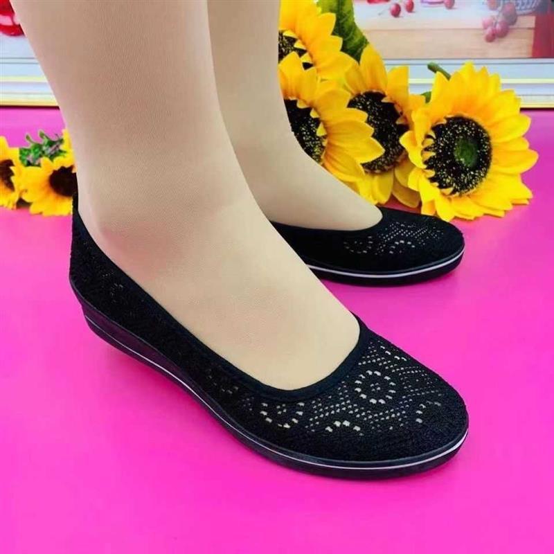 🌺🌺【35-41】🩰 2025 Primăvara și vara stil nou plasă respirabil toc pană pantofi comozi casual