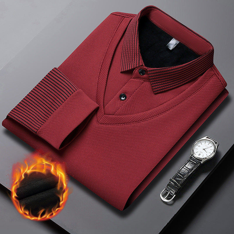 【30%OFF】【M-4XL】Cămașă POLO fals din două piese cu dungi patchwork——3895425
