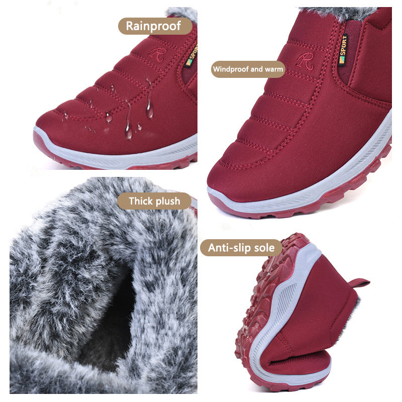 【36-41】👟 Ghete de iarnă din bumbac pentru femei 👵 | Pantofi din bumbac gros cu lână adăugată ✨
