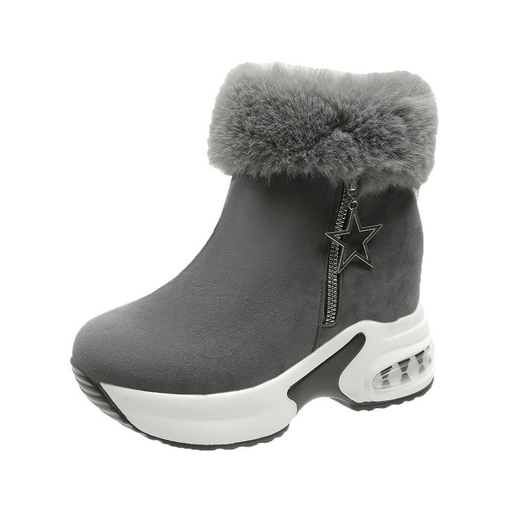 【35-43】 Cizme de zăpadă calde înălțate și catifelate💥 Înălțimea tocului: 3-5CM💥--3854775