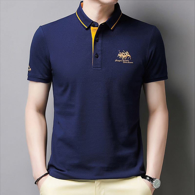 🔥🔥👔【50-105kg】2025 Cămașă polo cu rever brodat pentru bărbați