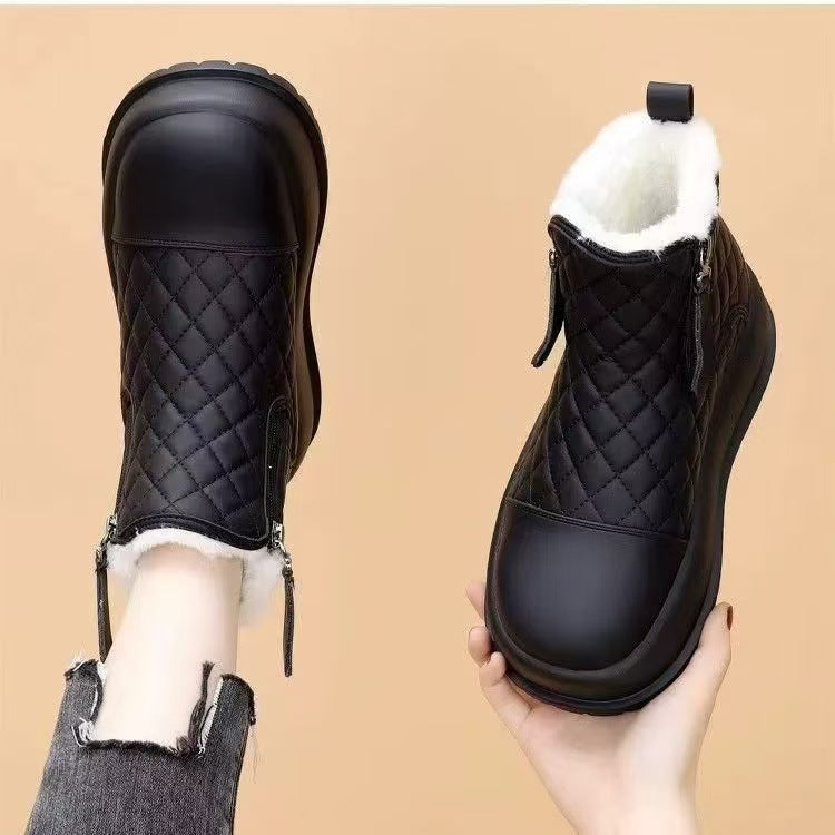 📢【Reducere pe timp limitat】❄️🥰【36-40】 2024 iarna noi cizme calde din piele moale impermeabile pentru zapada--3858855