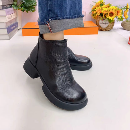 👢【35-40】Nové podzimní a zimní dámské boty z hovězí kůže s měkkou podrážkou, model 2024 – 3854050 