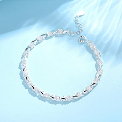 😀👉Brățară de mână pentru femei, din argint sterling 925, 💖🍀cu trifoi cu patru foi, Love New Fashion