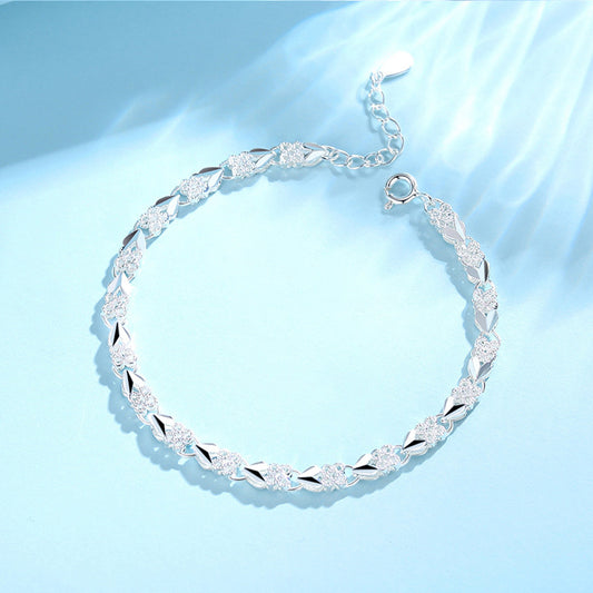 😀👉Brățară de mână pentru femei, din argint sterling 925, 💖🍀cu trifoi cu patru foi, Love New Fashion