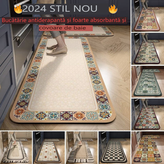 💥💥【se vinde ca pâinea caldă】【40*60+40*120cm】1 set Covoare antiderapante și foarte absorbante pentru bucătărie și baie