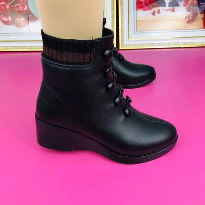 👢【35-41】Oblíbené dámské kozačky na šikmém podpatku z měkké kůže pro podzim a zimu 2025 