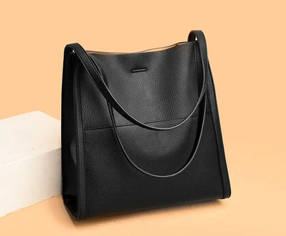 💼【SLEVA 30 %】Jednoduchá kabelka přes rameno, vyrobená z přírodní kůže, jednobarevná 