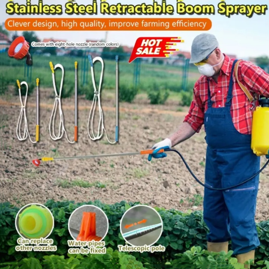 🍀【Teleskopické rameno + tryska】Prodlužovací tyč z nerezové oceli, teleskopické rozprašovací rameno 