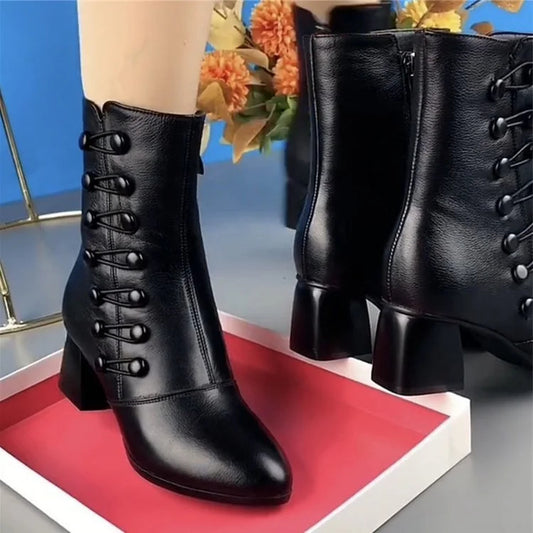【35-42】🔥Botine de damă din piele caldă cu nasturi laterali 3851416
