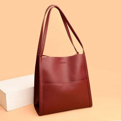 💼【SLEVA 30 %】Jednoduchá kabelka přes rameno, vyrobená z přírodní kůže, jednobarevná 