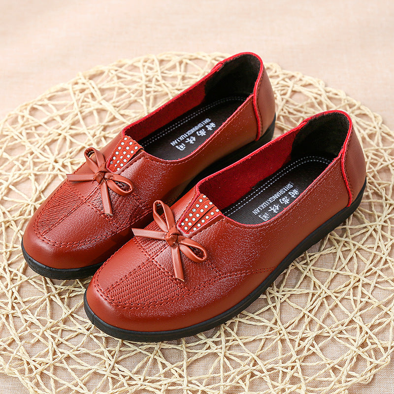 【35-41】Nowe, modne, miękkie, skórzane, płaskie, codzienne buty 