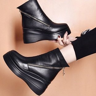 🛒【35-40】☃️Kozačky s tlustou podrážkou z přírodní kůže a silného sametu 