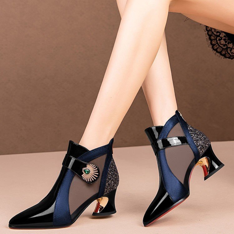 【34-43】Nowe wiosenne modne buty na wysokim obcasie z siateczki Hollow 
