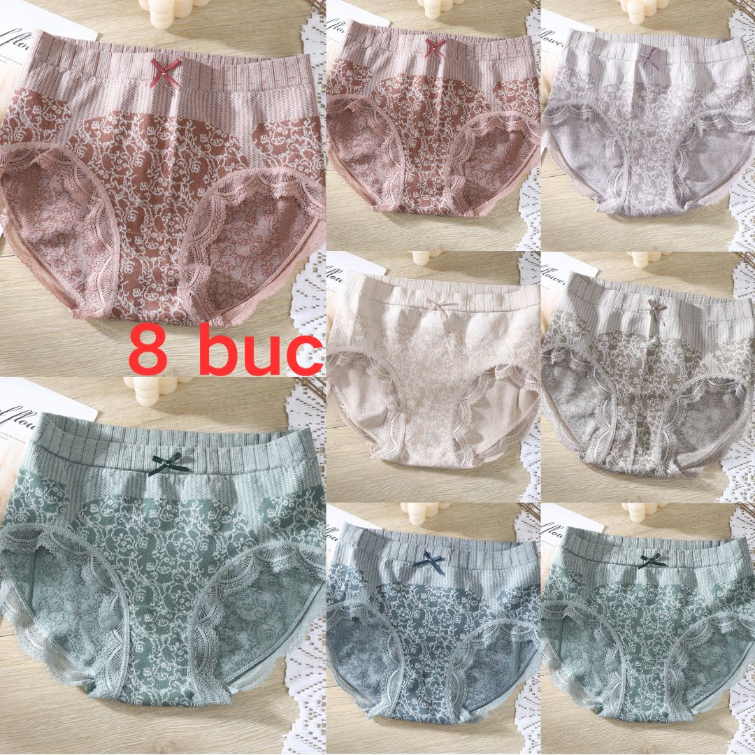✔🔥【8 sztuk】🔥Damskie majtki z wysokim stanem, antybakteryjne, pochłaniające wilgoć 