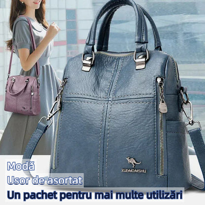 🎒🌟【Stylový a módní】Multifunkční batoh/brašna z pravé kůže s velkou kapacitou🐾 