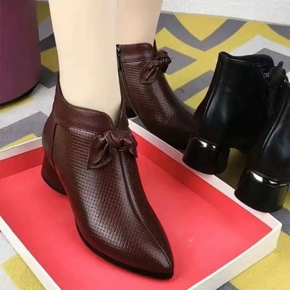 ✨️【50% ZNIŻKI】✨️【35-40】2024 jesień i zima nowe grube skórzane krótkie buty retro-3852739 