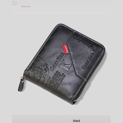 💰 Portofel cu fermoar pentru bărbați în stil retro