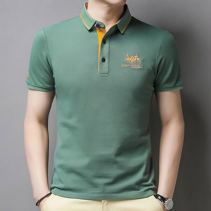 🔥🔥👔【50-105kg】2025  Cămașă polo cu rever brodat pentru bărbați