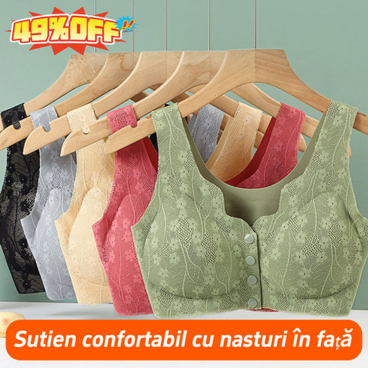 😍【2dílné balení】Dámská podprsenka bez kostic s předními knoflíky ❤️【40-100 kg】——3895247 