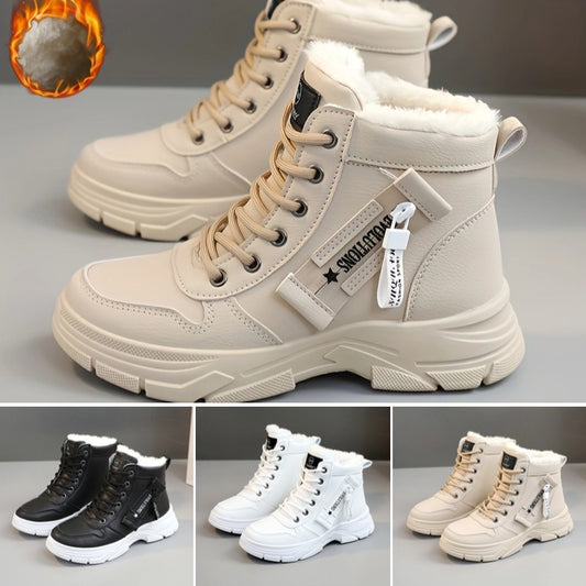 🔥【SLEVA 60 %】🔥【35-44】Podzimní a zimní nový styl s měkkou podrážkou, módní, teplé, nepromokavé a protiskluzové dámské martinky -- 3853725 