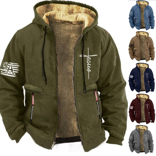 【SLEVA 35 %】【S-3XL】Pánská módní podzimní a zimní ležérní bunda z tlustého sametu ——3895414 