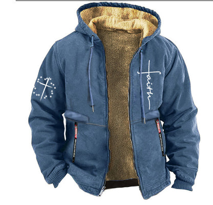 【SLEVA 35 %】【S-3XL】Pánská módní podzimní a zimní ležérní bunda z tlustého sametu ——3895414 