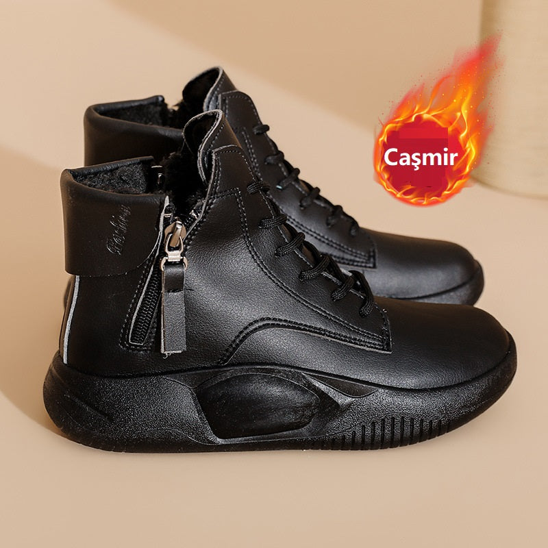 🔥【50% SLEVA】🔥【35-40】Nové módní ručně vyráběné kozačky na silné podrážce -- 3856611 