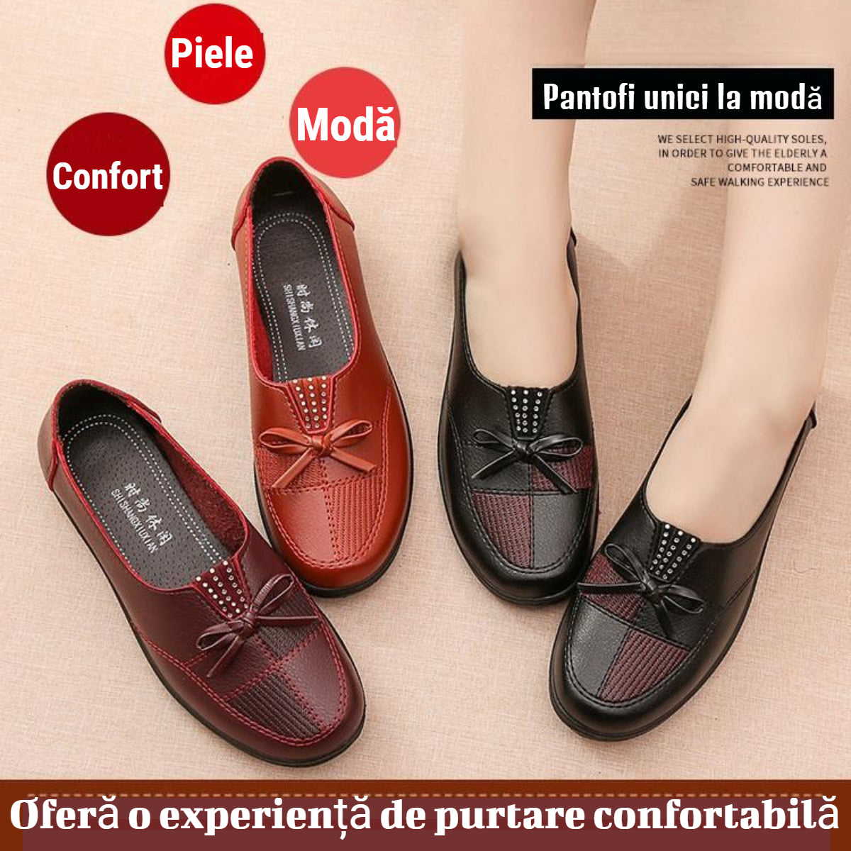 【35-41】Nowe, modne, miękkie, skórzane, płaskie, codzienne buty 