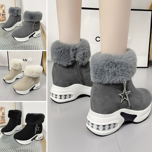 【35-43】 Cizme de zăpadă calde înălțate și catifelate💥 Înălțimea tocului: 3-5CM💥--3854775