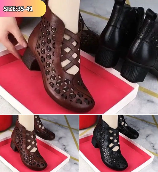 💕【35-41】Dámské ležérní vysoké podpatky z holé kůže 