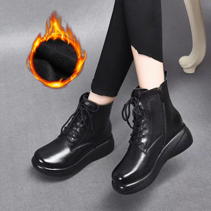 ⏰️【30% - Sleva】【35-40】 👢⛄Nepromokavá a odolná čistá kůže a pohodlné sametové boty s měkkou podrážkou 