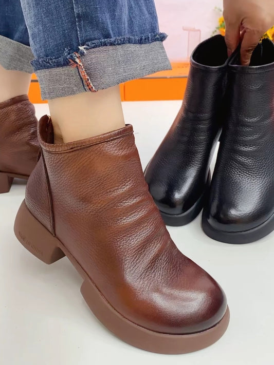 👢【35-40】Nové podzimní a zimní dámské boty z hovězí kůže s měkkou podrážkou, model 2024 – 3854050 