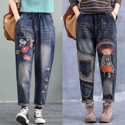 🔥【SLEVA 30 %】【S-5XL】Módní dámské džíny s elastickým pasem, moderní a pohodlné, k dispozici v mnoha velikostech 