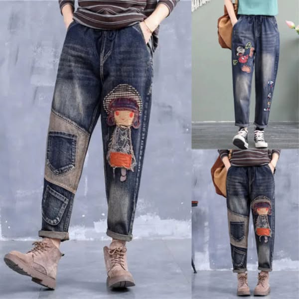 🔥【SLEVA 30 %】【S-5XL】Módní dámské džíny s elastickým pasem, moderní a pohodlné, k dispozici v mnoha velikostech 