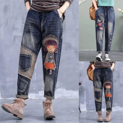 🔥【SLEVA 30 %】【S-5XL】Módní dámské džíny s elastickým pasem, moderní a pohodlné, k dispozici v mnoha velikostech 