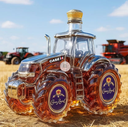 🔥【Oferta ograniczona czasowo】🚜Retro butelka na wino w kształcie traktora rolniczego，🎁🎁Kreatywna dekoracja na butelkę whisky z zamknięciem