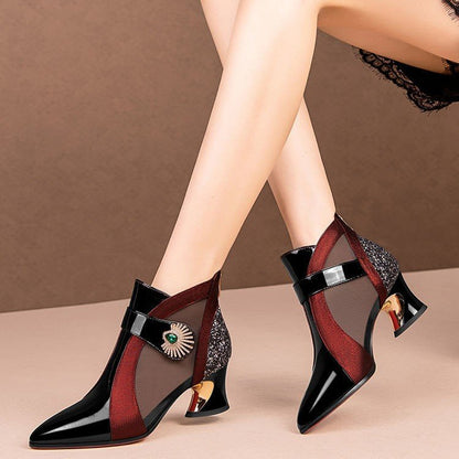 【34-43】Nowe wiosenne modne buty na wysokim obcasie z siateczki Hollow 