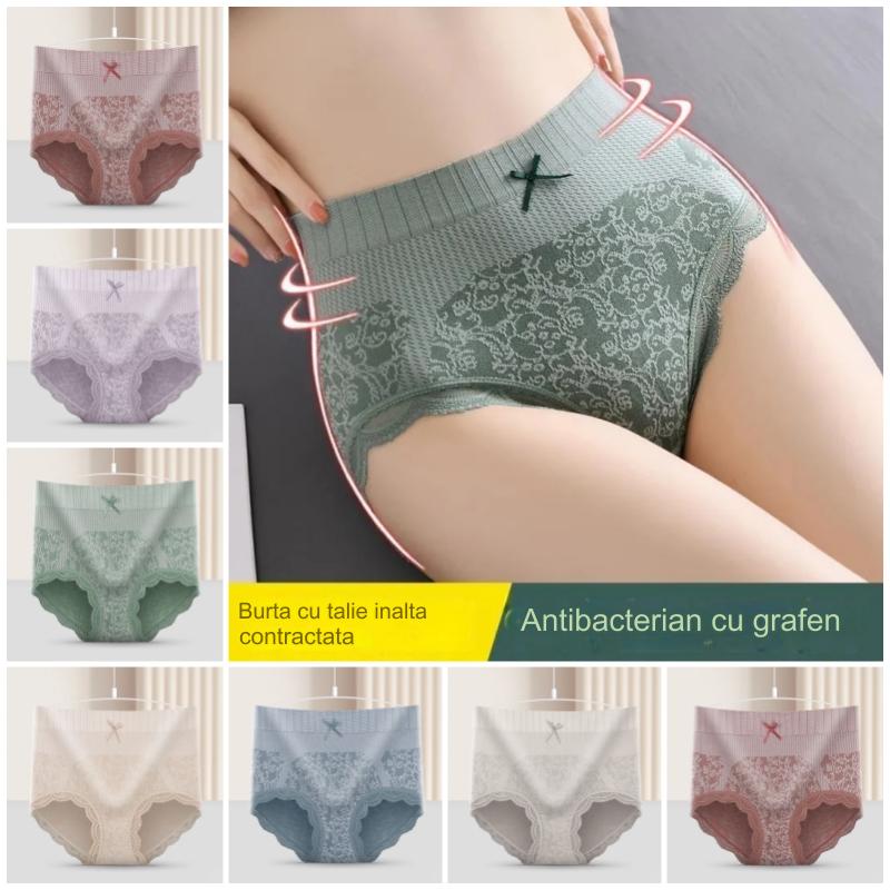 ✔🔥【8 sztuk】🔥Damskie majtki z wysokim stanem, antybakteryjne, pochłaniające wilgoć 