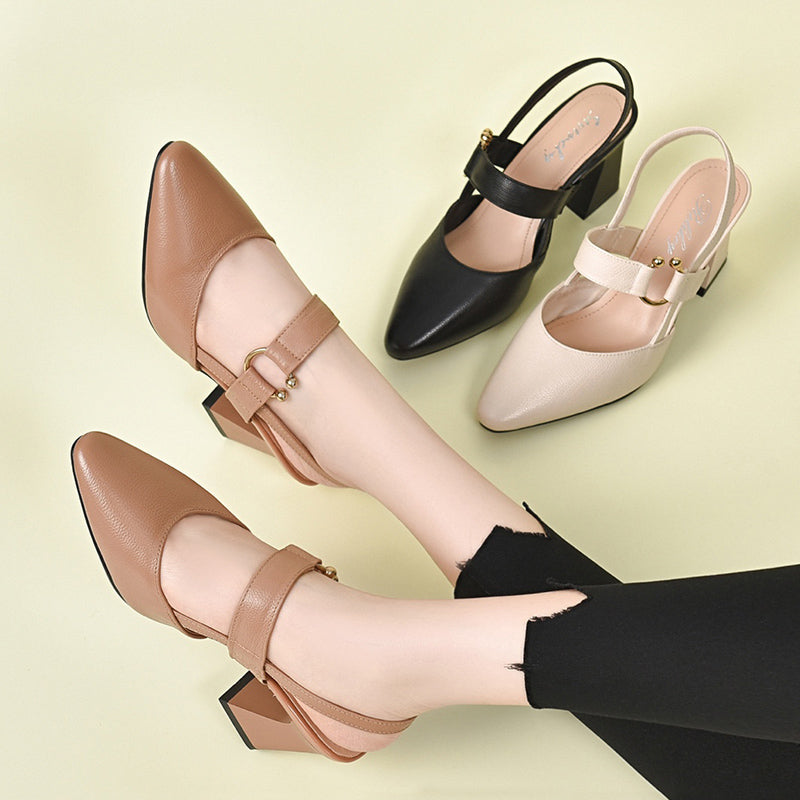 【35-41】[Stil nou de vară] Sandale simple cu toc înalt pentru femei