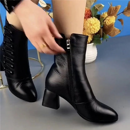 【35-42】🔥Botine de damă din piele caldă cu nasturi laterali 3851416