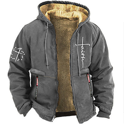 【SLEVA 35 %】【S-3XL】Pánská módní podzimní a zimní ležérní bunda z tlustého sametu ——3895414 