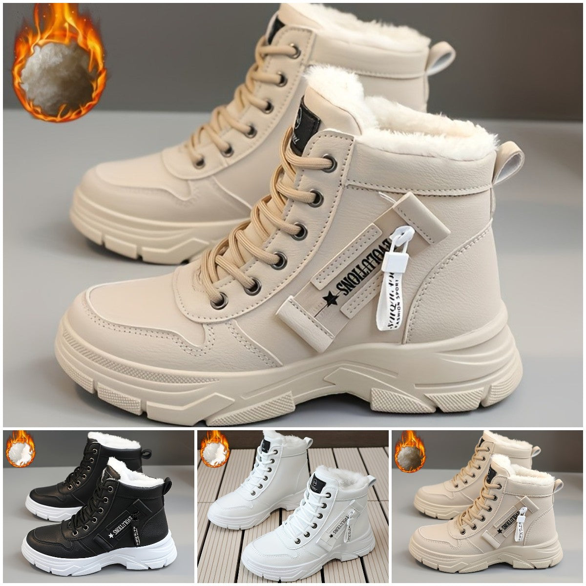 🔥【50% SLEVA】🥰🥰【35-45】Dámské zimní sněhule s bočním zipem 