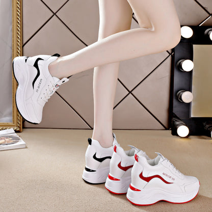 🔥【Vânzare fierbinte】Talpa groasa din piele noua, inalta pantofi sport casual