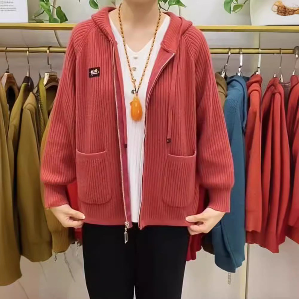 【45% OFF】💓💓【40-80KG】2024 New Vertical Stripe Hooded cu glugă Monogrammed Zip Top