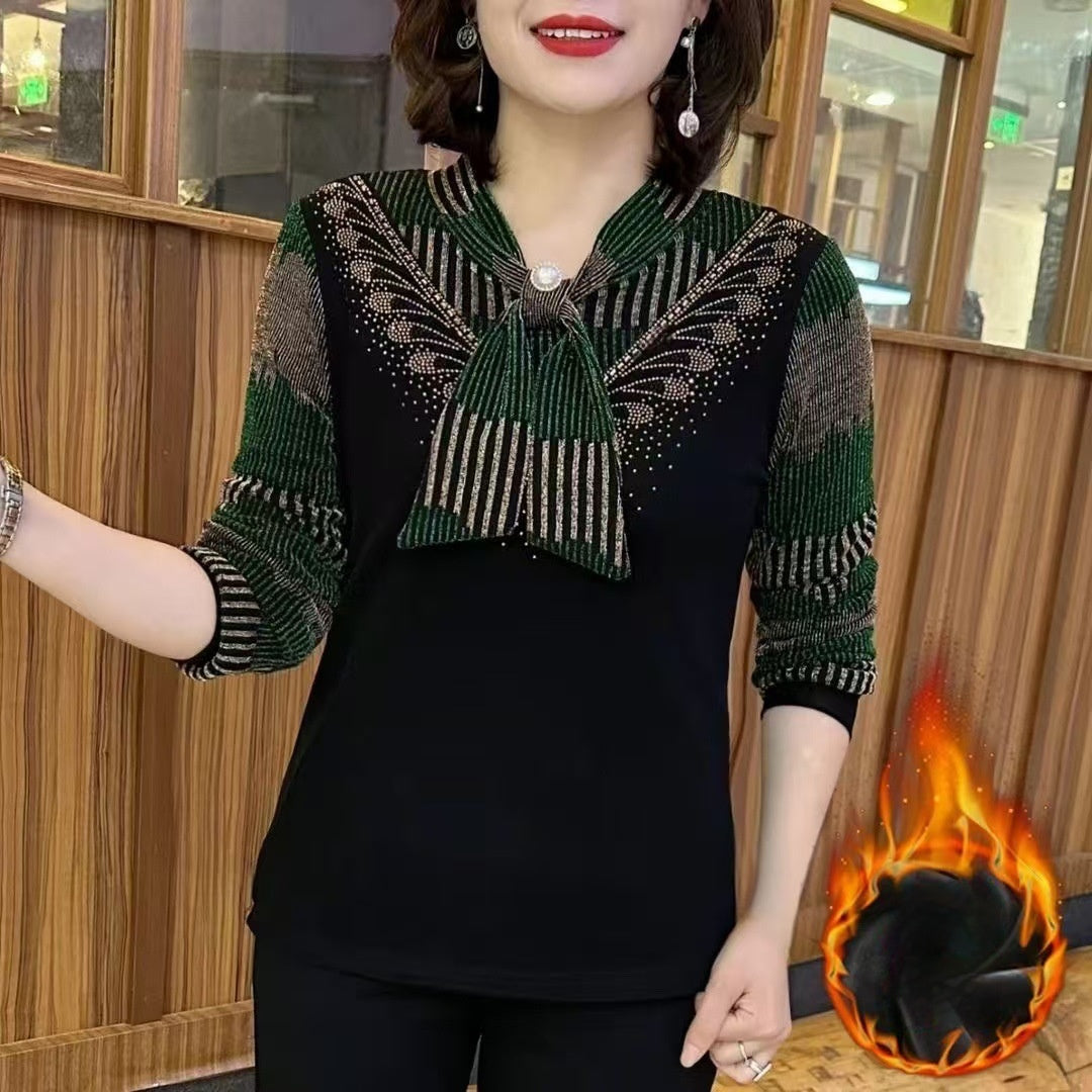🎀🧶【XL-6XL】🍁2025 pentru toamna și iarna modă pulover cald cu gât cu arc——3895125