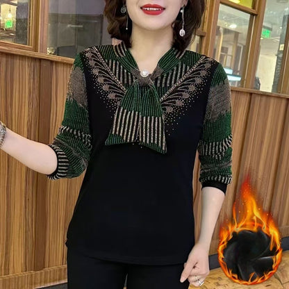 🎀🧶【XL-6XL】🍁2025 pentru toamna și iarna modă pulover cald cu gât cu arc——3895125