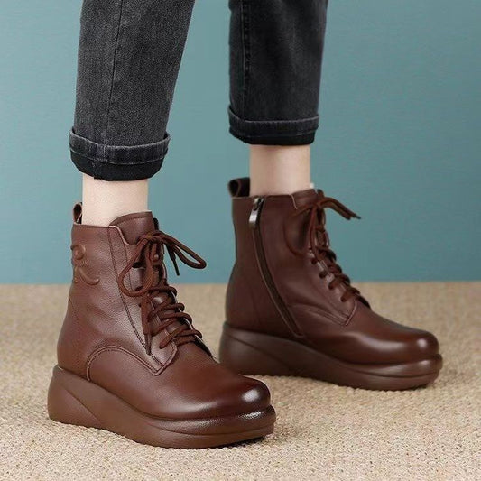 ⏰️【30% - Sleva】【35-40】 👢⛄Nepromokavá a odolná čistá kůže a pohodlné sametové boty s měkkou podrážkou 