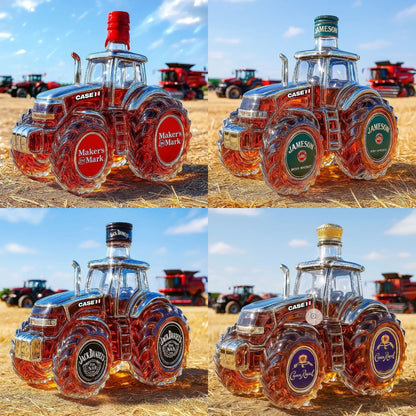 🔥【Oferta ograniczona czasowo】🚜Retro butelka na wino w kształcie traktora rolniczego，🎁🎁Kreatywna dekoracja na butelkę whisky z zamknięciem