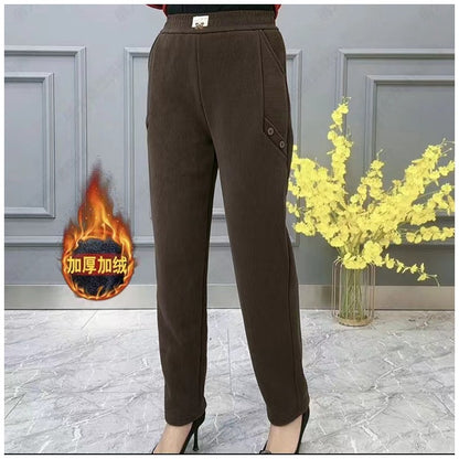 🔥🔥【2XL-5XL】Nowe jesienno-zimowe, grube, aksamitne, luźne, codzienne spodnie w dużym rozmiarze✅【55-92,5 kg】——3895143 